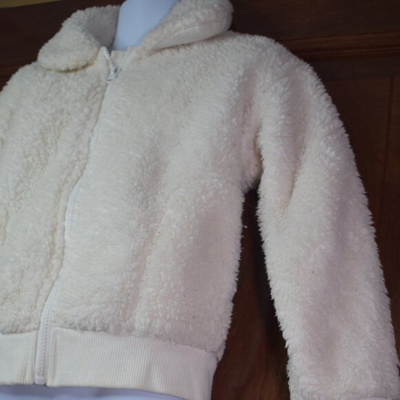 Epic Threads Sweater Jacket Size 4T White Fluffy Zip up Teddy Coat - Picture 4 of 8